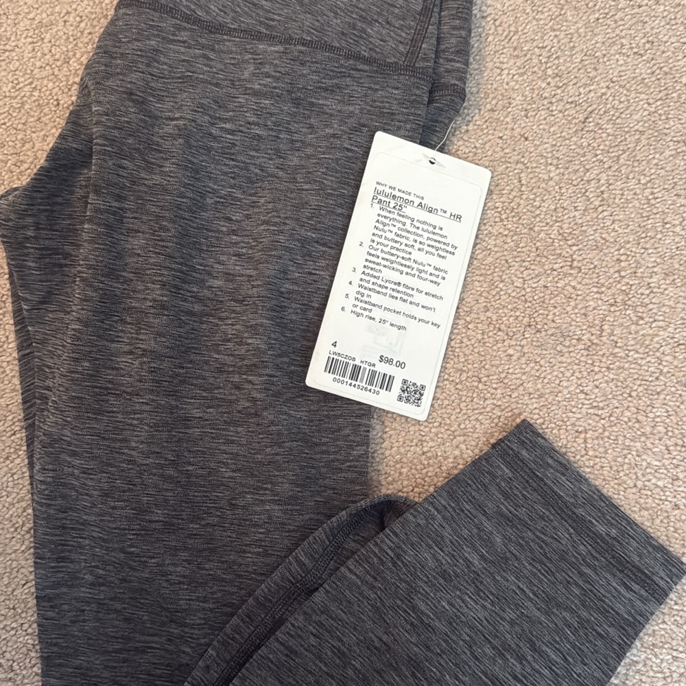 Lululemon Athletica Gray Leggings with Heathered Texture